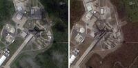 Before-and-after pictures of Blue Origin New Glenn launch pad explosion