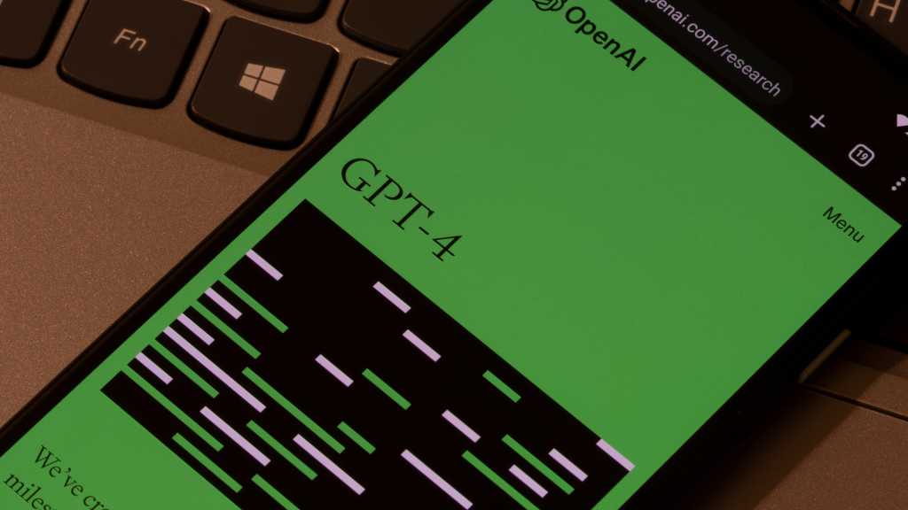 Webpage of OpenAI's GPT-4 is seen on a smartphone